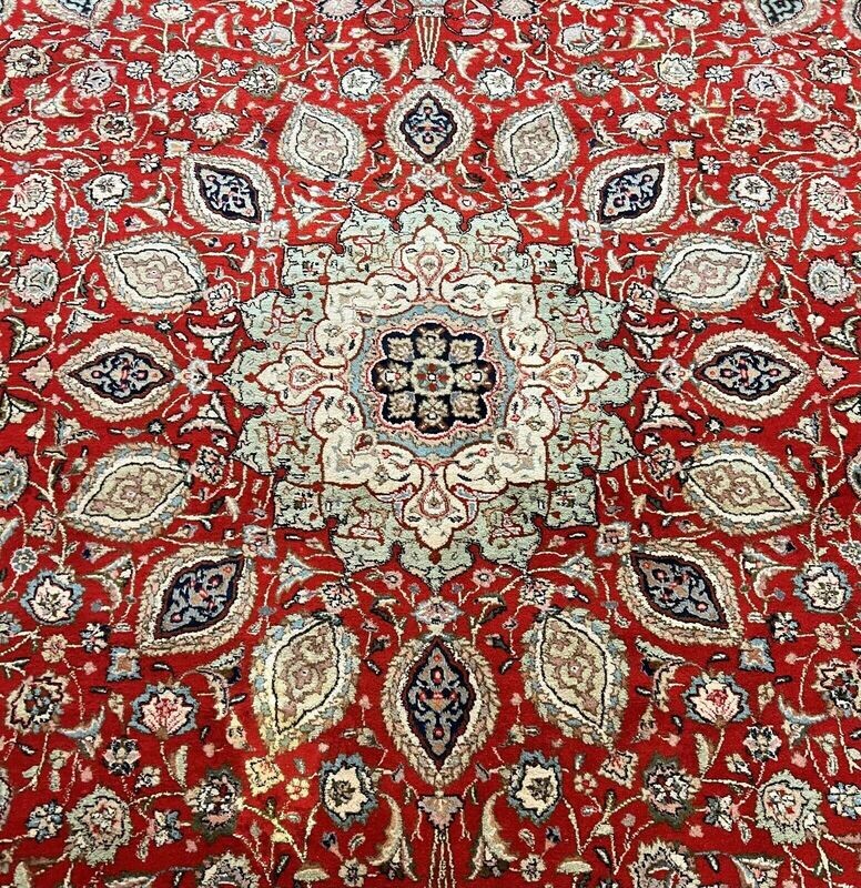 9' x 12' Persian Tabriz signed Hand-Knotted Wool Vintage Rug