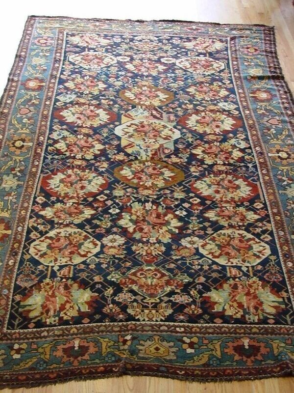 7 x 12'5" ANTIQUE 1880s KURDISH BESSARABIAN HAND KNOTTED WOOL ORIENTAL RUG