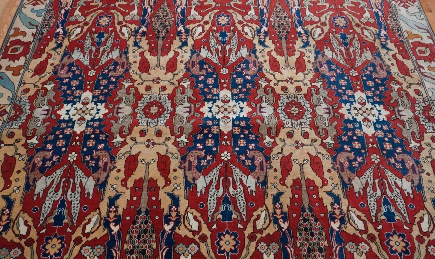 Phenomenal Antique Dragon Romanian Bucharest Hand Knotted Wool Oriental Rug 9' x 12'5"