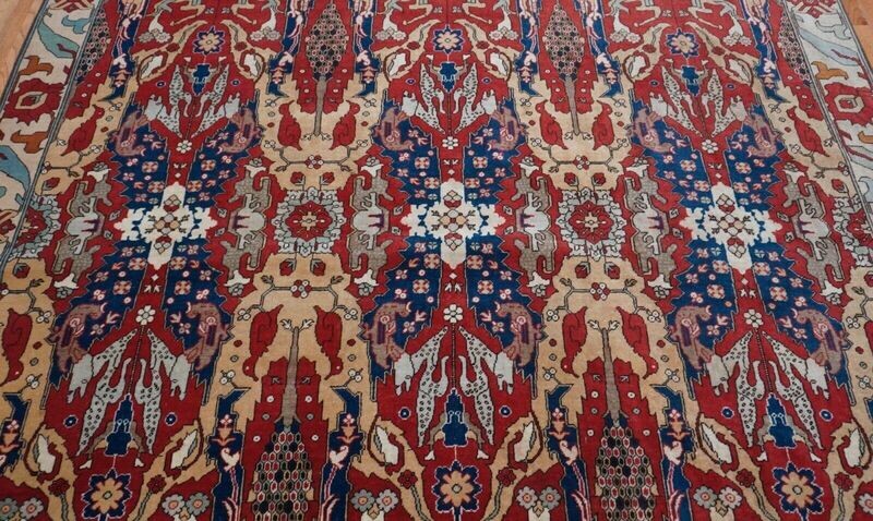 Phenomenal Antique Dragon Romanian Bucharest Hand Knotted Wool Oriental Rug 9' x 12'5"