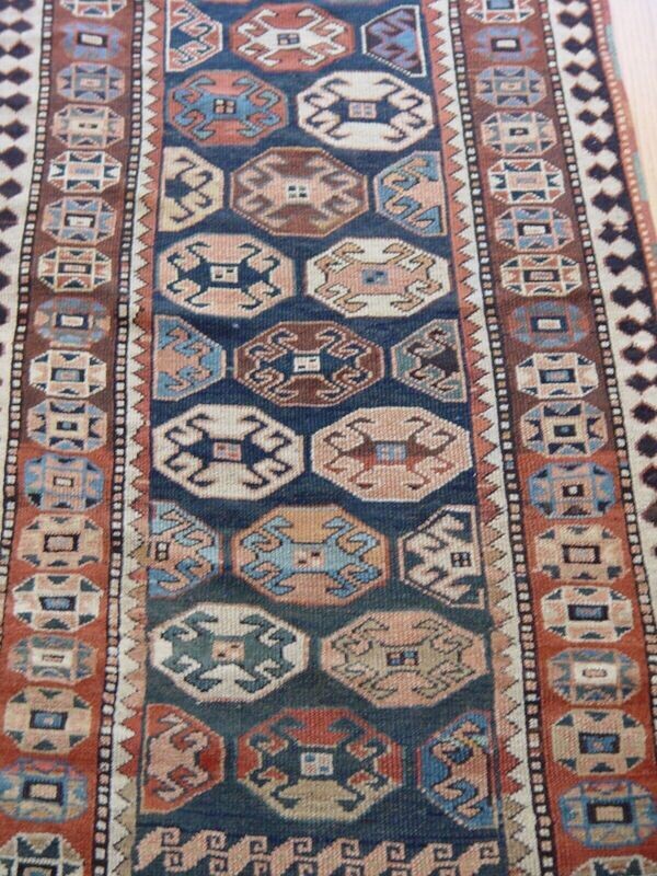 3' x 8'5" Antique Kurdish Caucasian Tribal Hand-Knotted 100% Wool Runner Rug