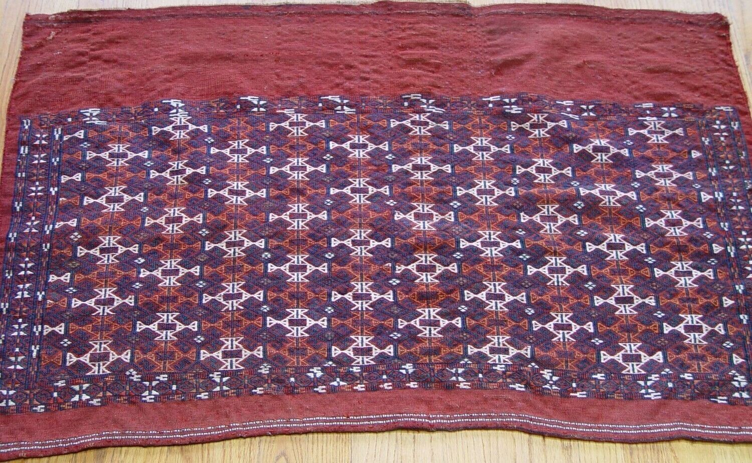 2'6" x 3'8" Antique Turkmen Sumack Choval Torba Hand Woven 100% Wool Tribal Bag-Face