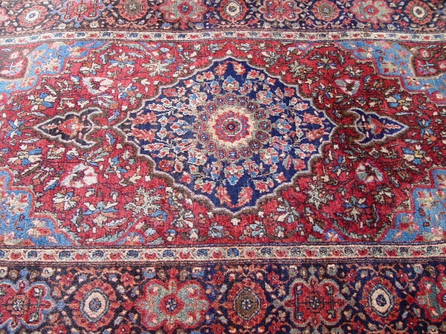 3'4" x 5' Antique Persian Sarouk Hand Knotted Wool Rug Excellent