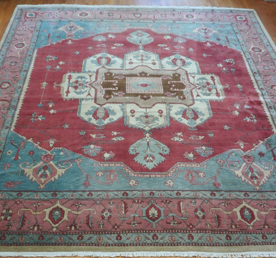 Lovely Heriz Serapi Hand Knotted Wool Romanian Oriental Rug 11'5 Lovely Heriz Serapi Hand Knotted Wool Romanian Oriental Rug 11'5" x 13'