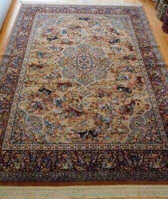 8'8" x 12' KARASTAN# 700- 723 HUNTING PERSIANN WOOL AMERICAN AREA RUG