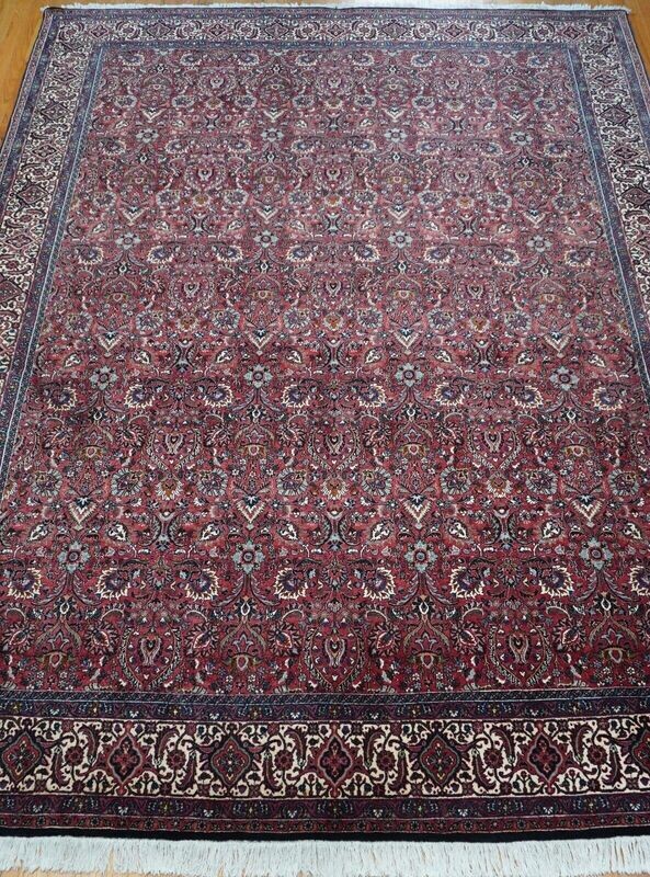 MAGNIFICENT PERSIAN BIJAR SILK & WOOL HAND KNOTTED ORIENTAL RUG  8'5" x 11'6"