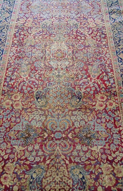 4' x 14'7"  Antique Kerman Runner Hand Knotted Wool Rare Rug