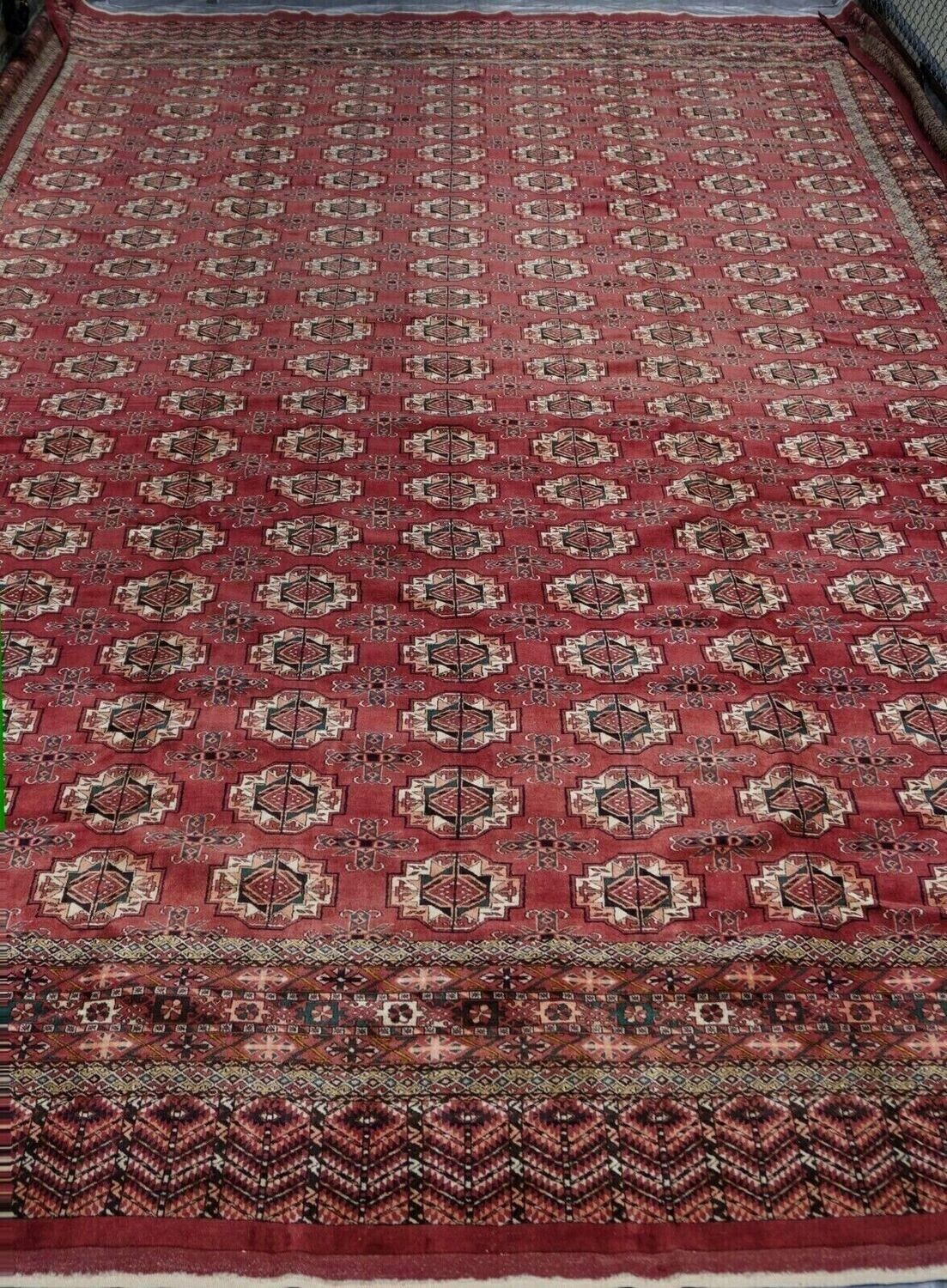 MANIFICENT PERSIAN TURKMEN TEKE HAND KNOTTED WOOL PREMIUM QUALITY OVERSIZED ORIENTAL RUG 12'6" x 18'6"