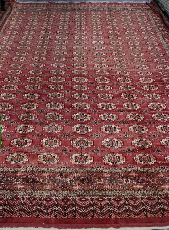 MANIFICENT PERSIAN TURKMEN TEKE HAND KNOTTED WOOL PREMIUM QUALITY OVERSIZED ORIENTAL RUG 12'6" x 18'6"