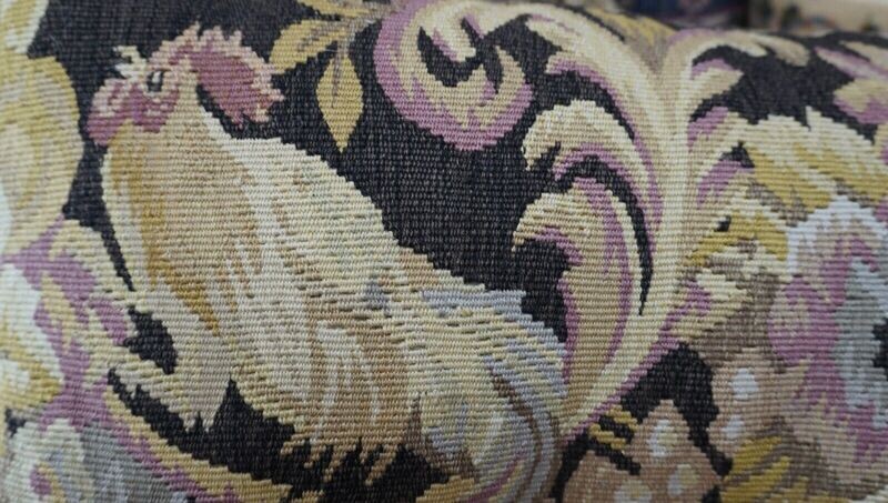 Hand Woven Needlepoint Tapestry Pillow Rooster has Filling & Zipper 11" x 24" inch
