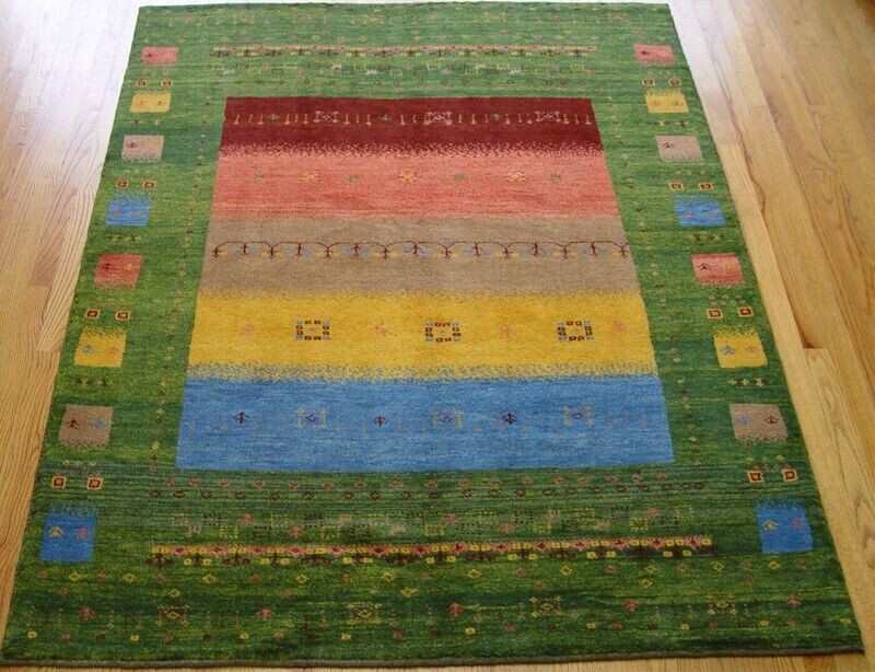5' x 6'7" NEW PERSIAN GABBEH HAND KNOTTED 100% WOOL PREMIUM QUALITY RUG