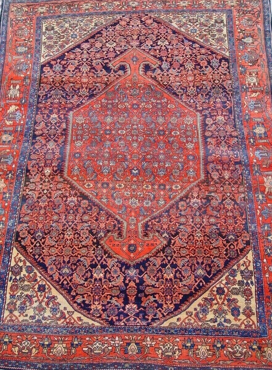 4'6" x 6'6" ANTIQUE 1880s PERSIAN SAROUK HAND KNOTTED WOOL RUG