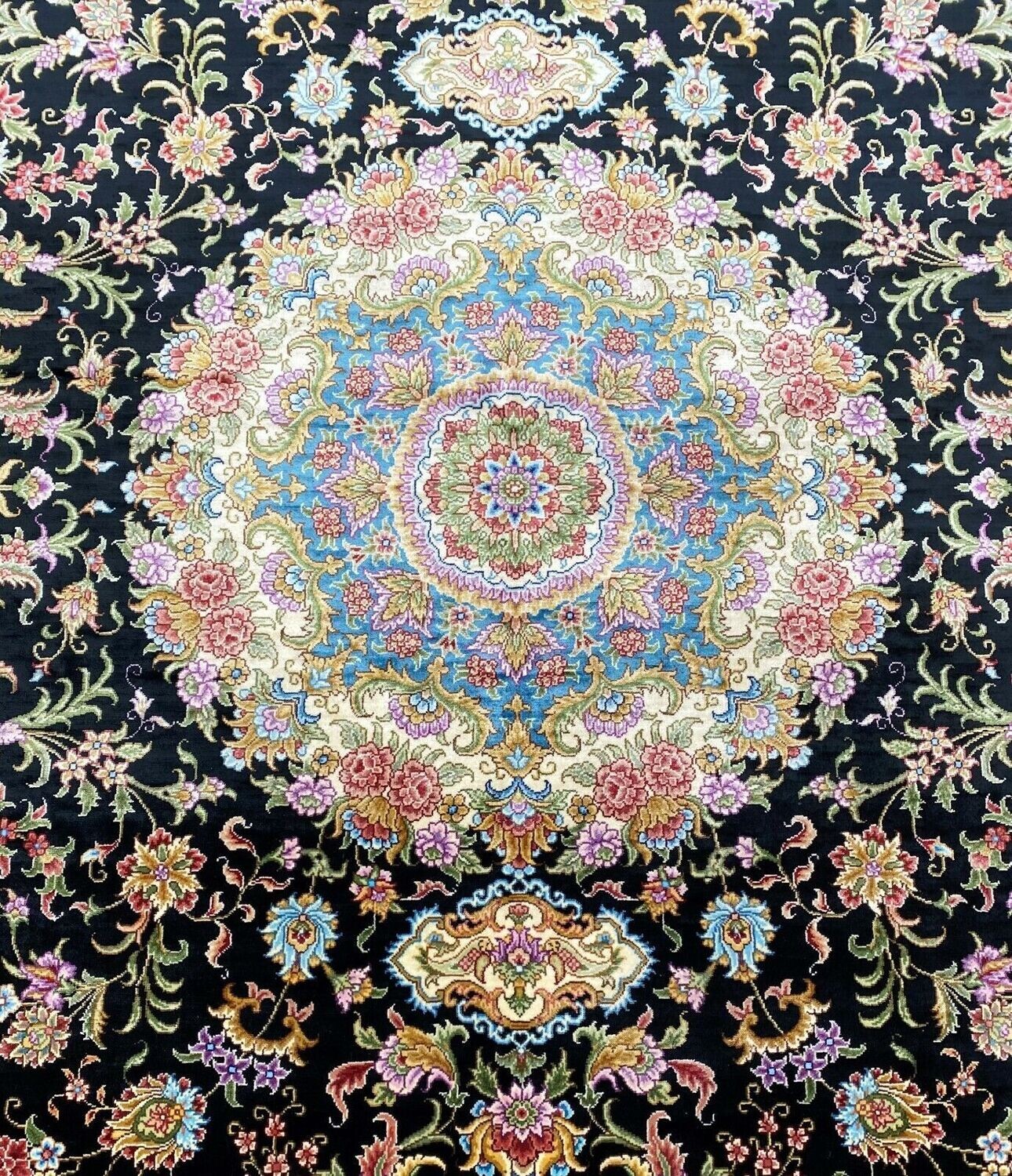 Superb Quality All Silk Chinese Signed Hand Knotted Oriental Rug 6' x 9'