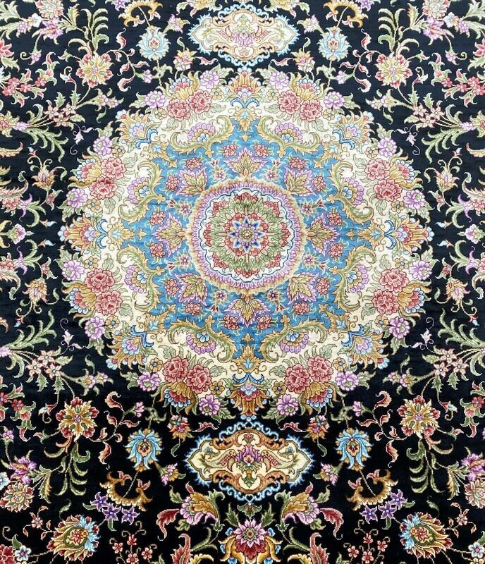 Superb Quality All Silk Chinese Signed Hand Knotted Oriental Rug 6' x 9'
