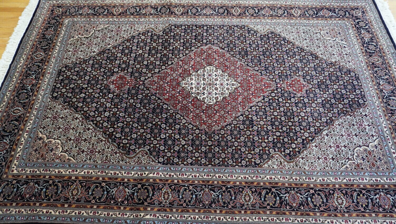 6' x 9' Tabriz Mahi Hand Knotted Wool India Oriental Rug Excellent