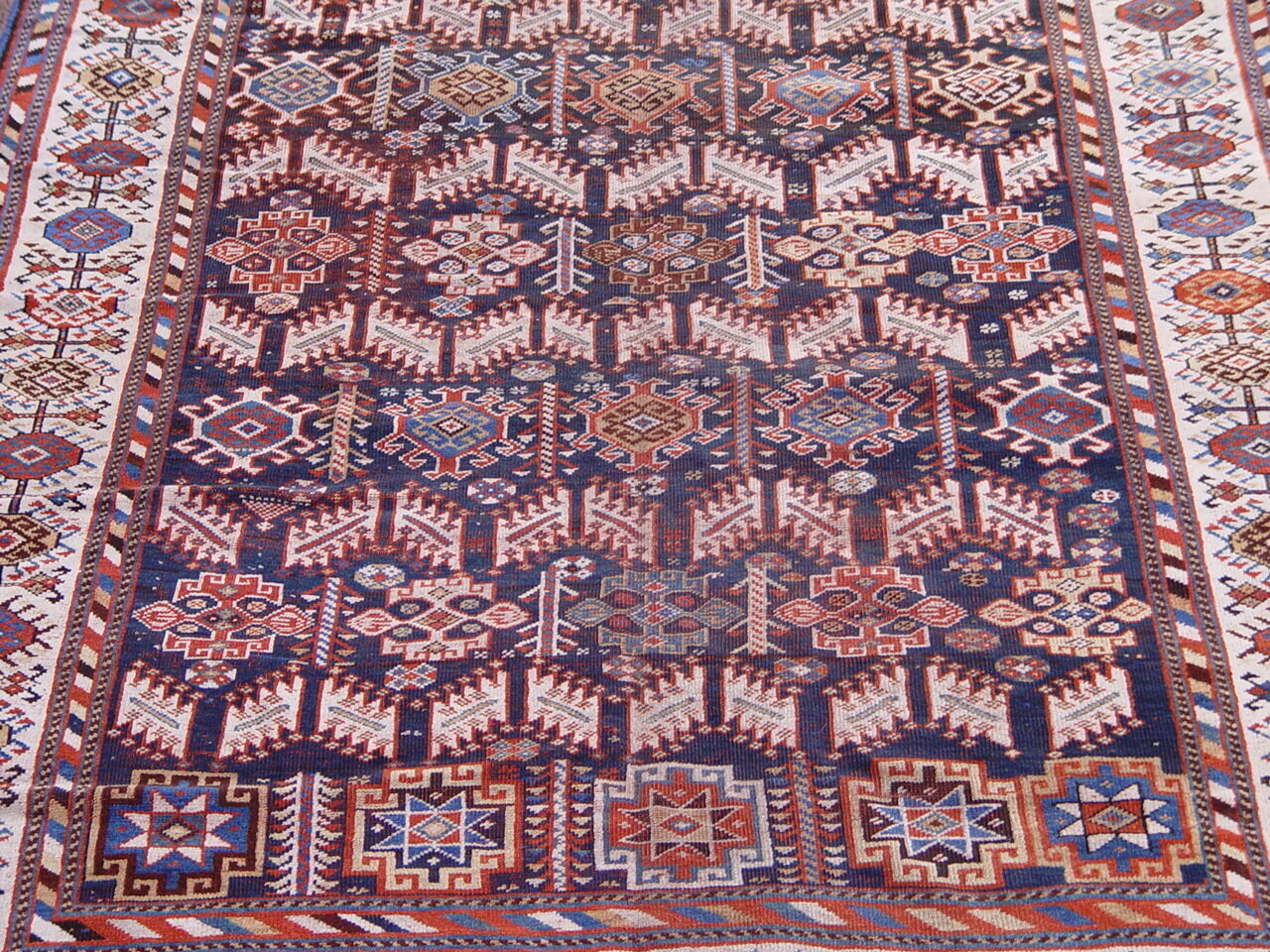 Antique 1840s Persian Qashqai 5'6" x 10'4" Tribal Hand knotted 100% Wool Rug