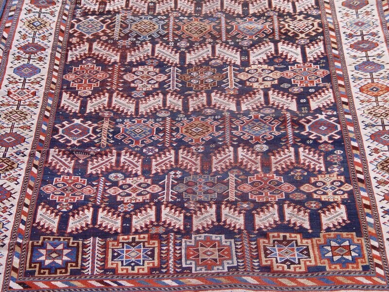 Antique 1840s Persian Qashqai 5'6" x 10'4" Tribal Hand knotted 100% Wool Rug
