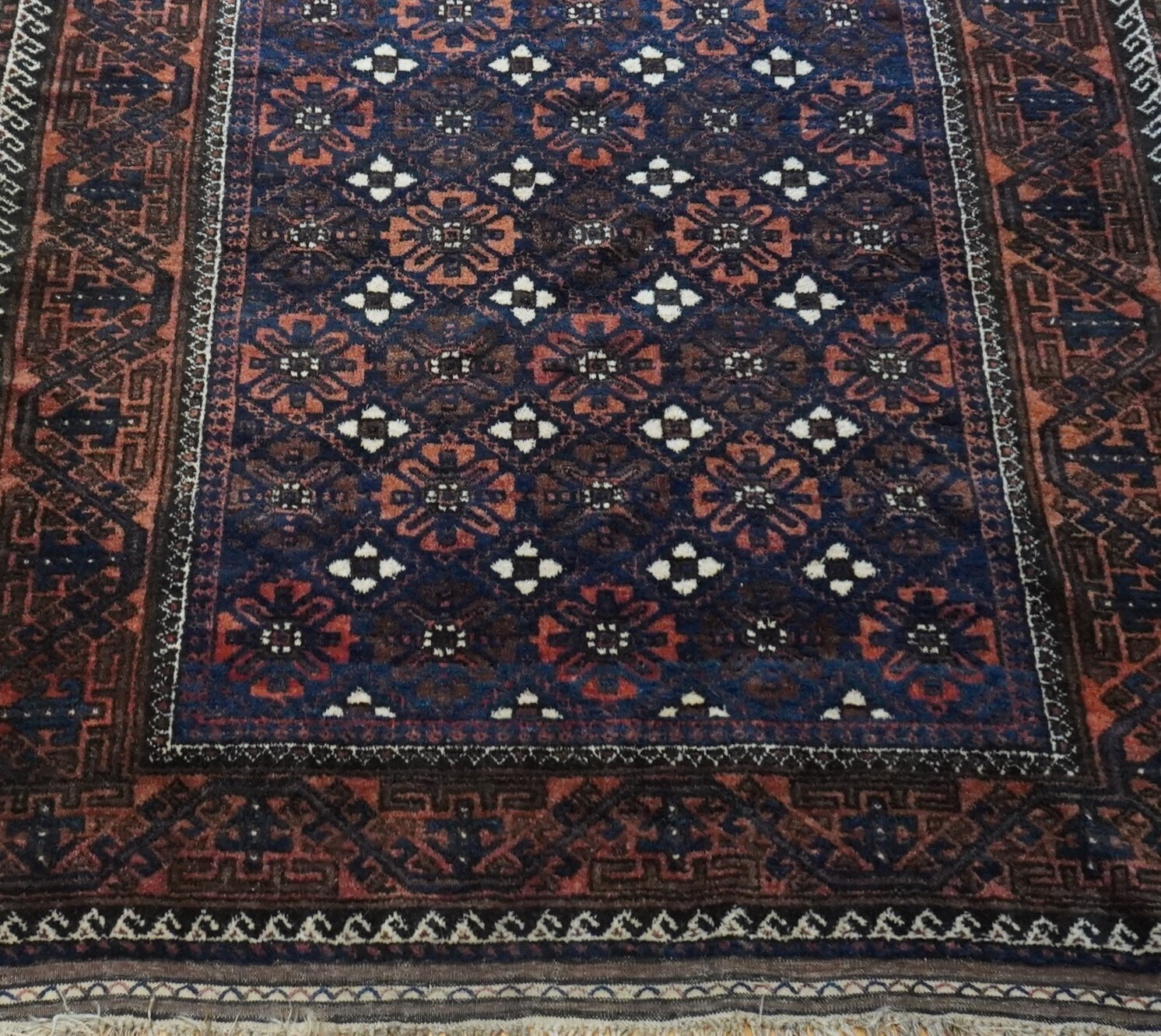 5' x 9' Antique Persian Blue Baluch Minakhani Design Hand Knotted Wool Rug