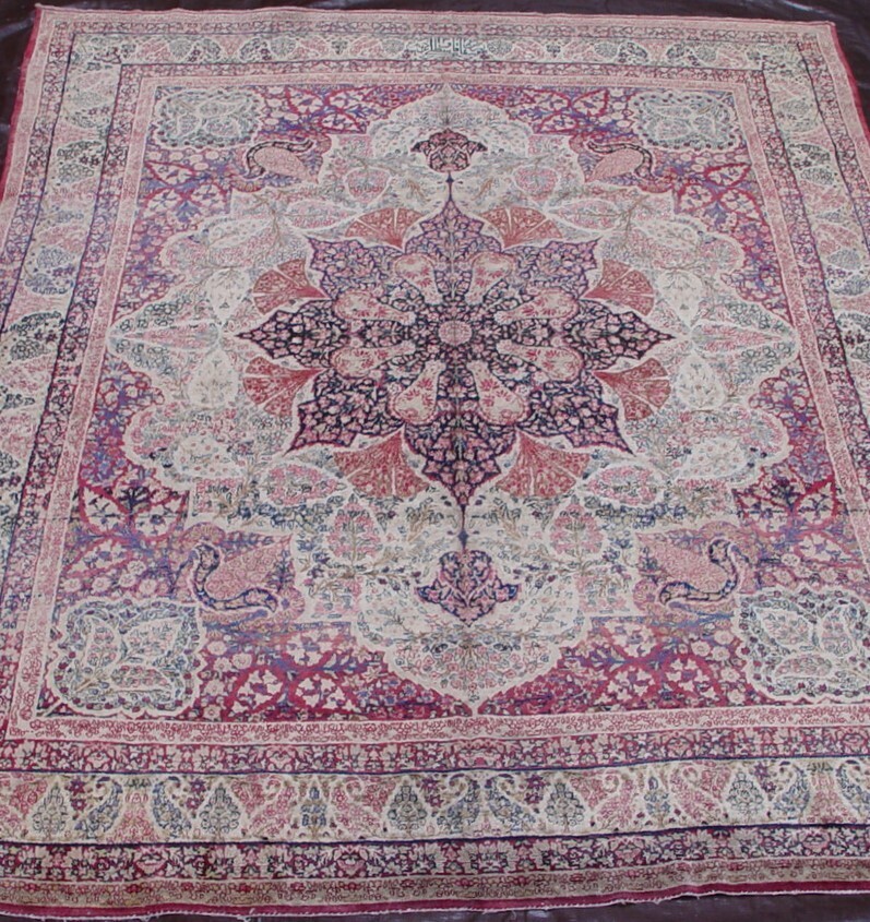 7'10" x 10'3"  Antique 1850s Persian Kermanshah Rug