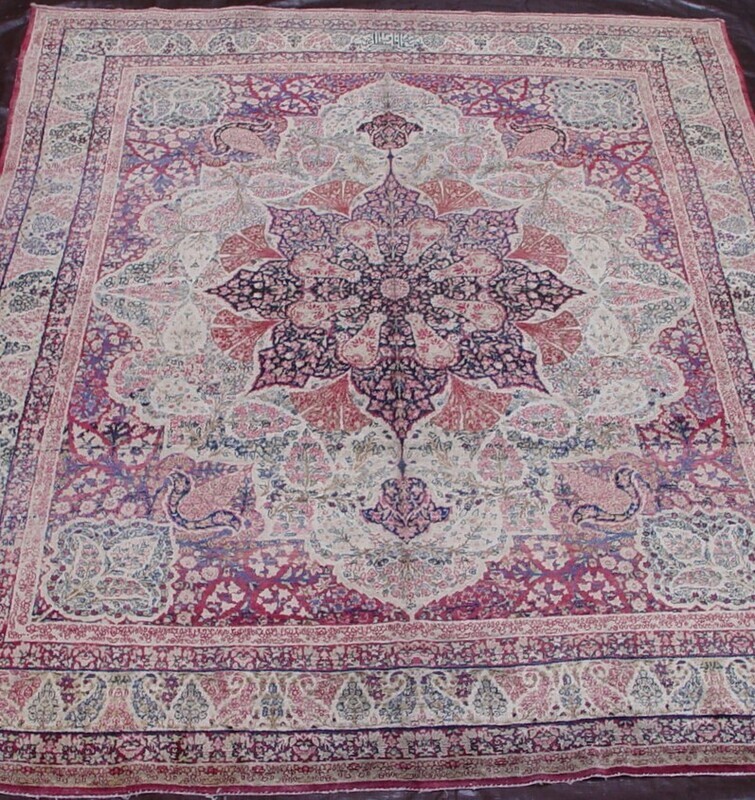7'10" x 10'3"  Antique 1850s Persian Kermanshah Rug