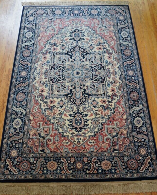 5'9 x 9' Authentic Karastan Rug # 700-748 Blue Heriz Wool American Carpet