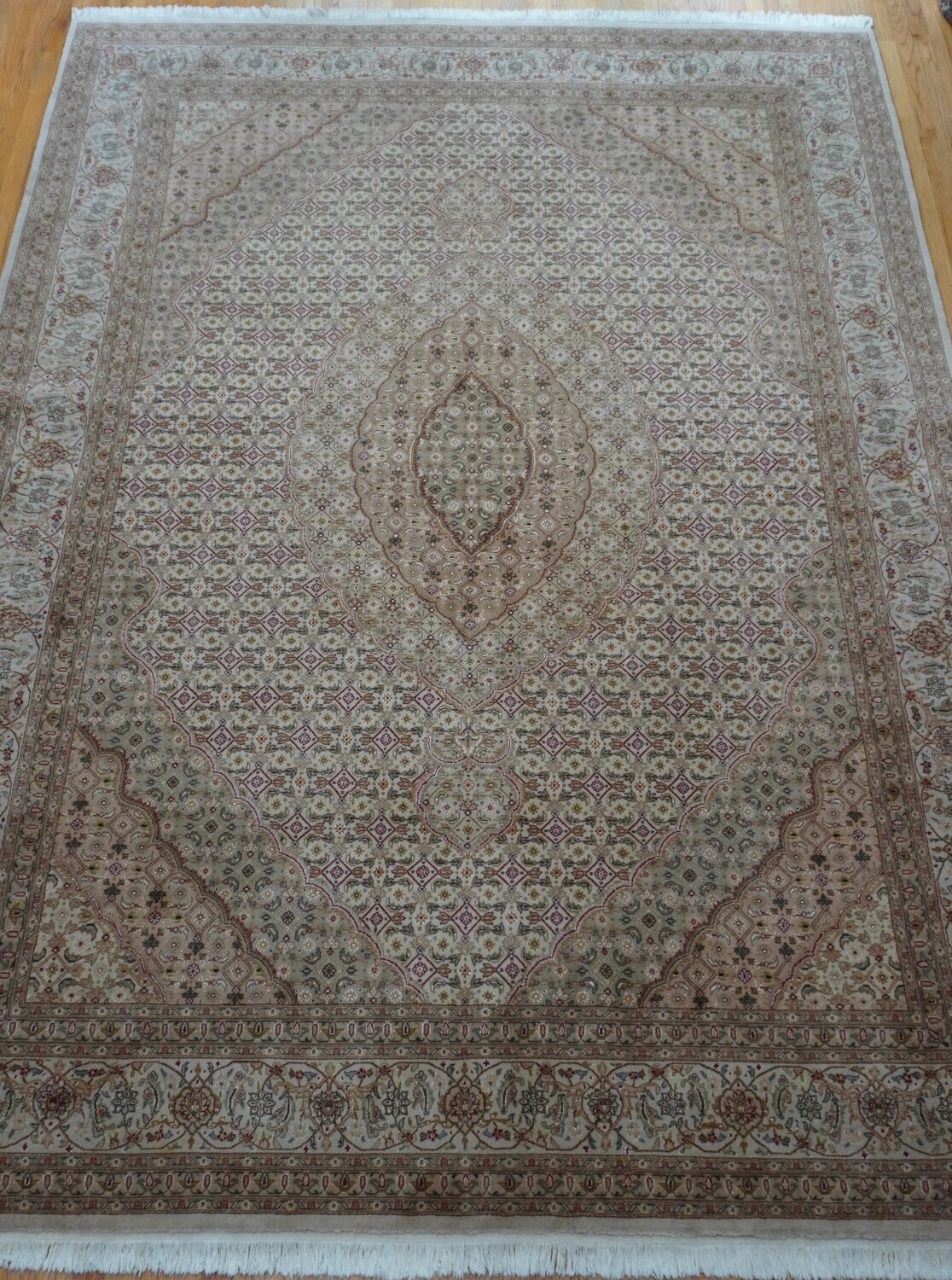 Fine Tabriz Silk & Wool Hand Knotted Chinese Oriental Rug 8'5" x 11'8"