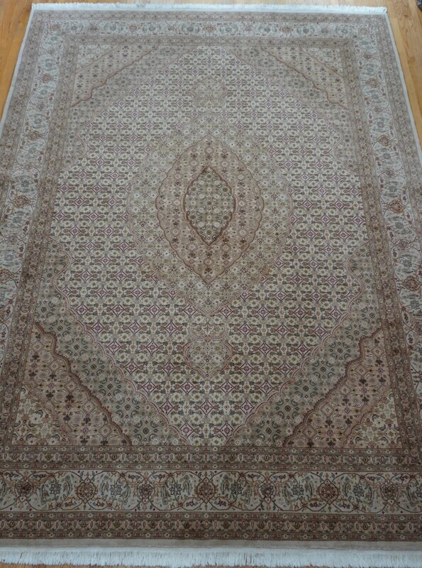 Fine Tabriz Silk & Wool Hand Knotted Chinese Oriental Rug 8'5" x 11'8"