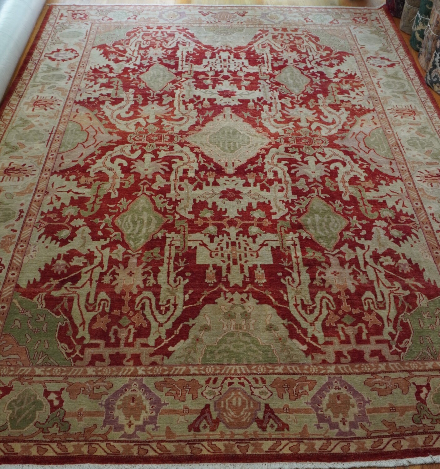 Stunning Heriz Hand Knotted Wool India Large Oriental Rug 11'5 x 16'