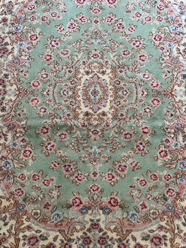 4'3"x6' Authentic Karastan 700-712 Green Medallion Kirman Wool American Area Rug