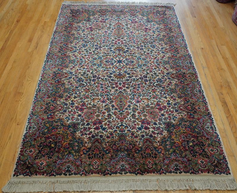 5'9"x 9' Authentic Karastan 700-742 Floral Kirman Wool American Rug Excellent 1700.00