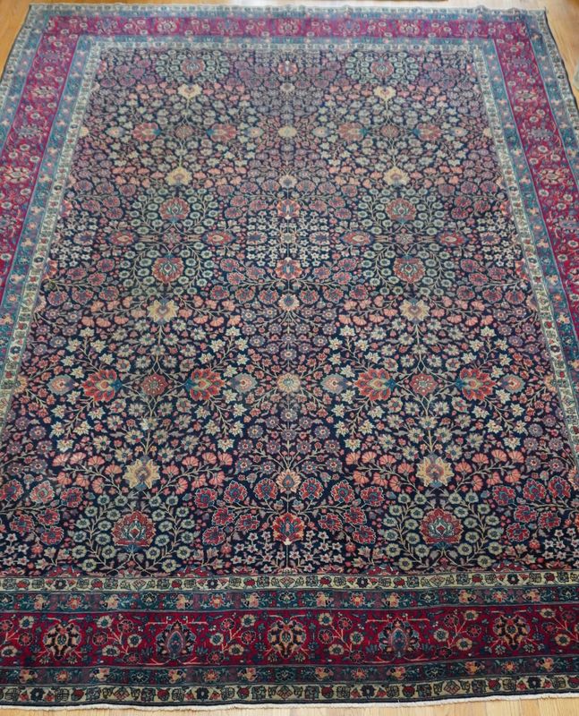 Antique Persian Tabriz Floral Hand Knotted Wool Oriental Rug 11' x 15'  Super Gorgeous