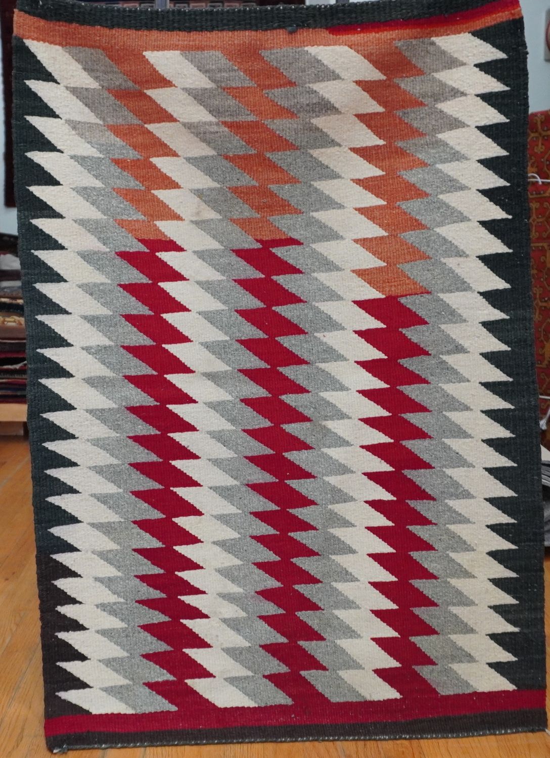 Antique Native American Navajo Hand Woven Wool South West Vintage Rug 2'7" x 3'8"
