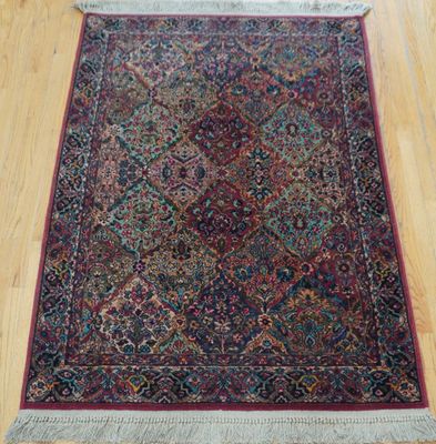 Authentic Karastan 700-717 Multicolor Panel Kirman 4'3 Authentic Karastan 700-717 Multicolor Panel Kirman 4'3" x 6' Wool American Rug