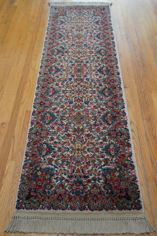 Authentic Original Karastan#742 Rug 2.6 x8.6 Floral Kirman Wool Runner Excellent