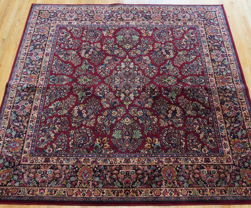 Mint Authentic Karastan 8.8 x 8.8 Square Red Sarouk #700-785  Wool American Rug