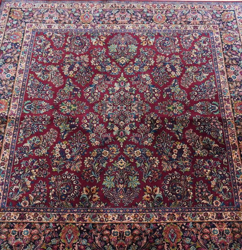 Mint Authentic Karastan 8.8 x 8.8 Square Red Sarouk #700-785  Wool American Rug