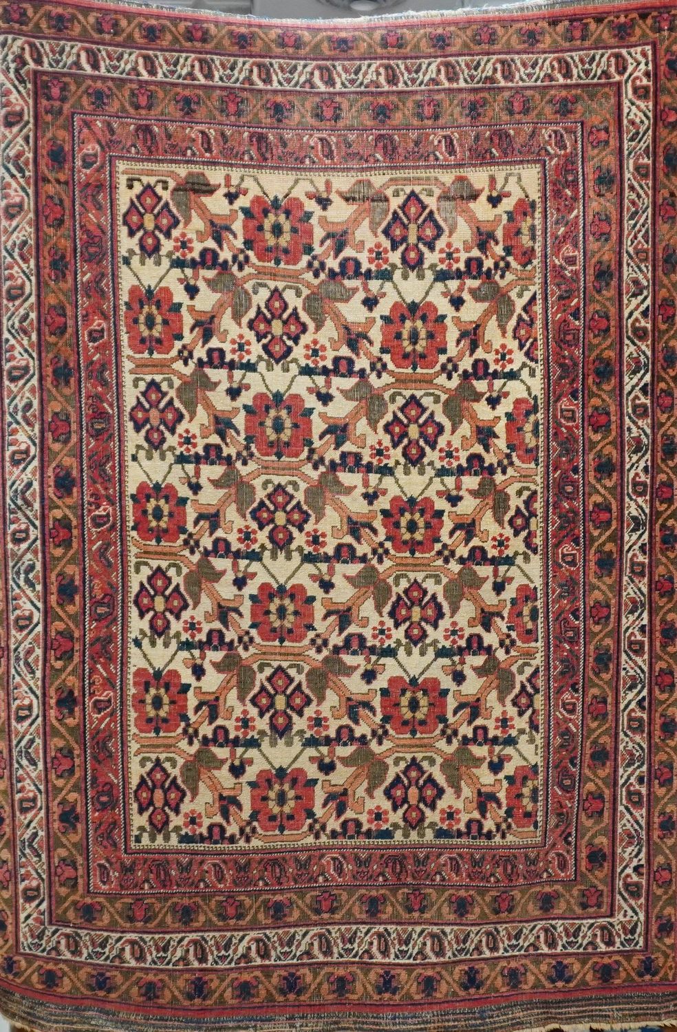 Antique 1880s Persian Tribal Afshar 4'5" x 6'3" Hand Knotted Wool Oriental Rug