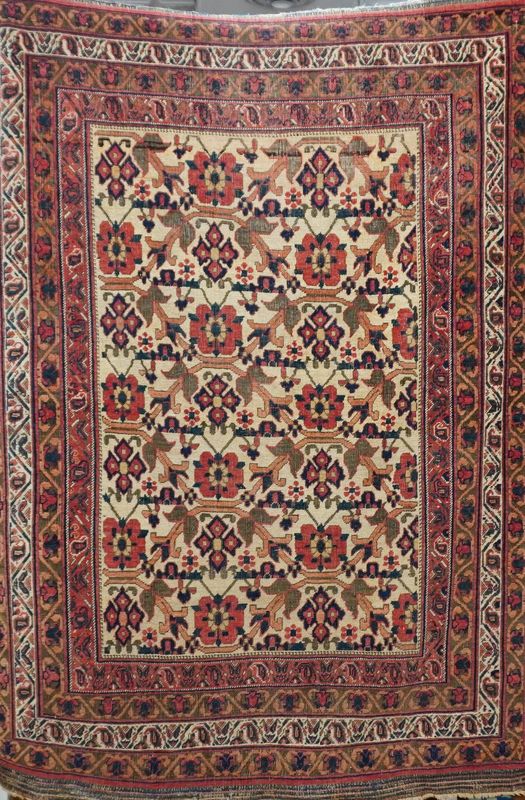 Antique 1880s Persian Tribal Afshar 4'5" x 6'3" Hand Knotted Wool Oriental Rug