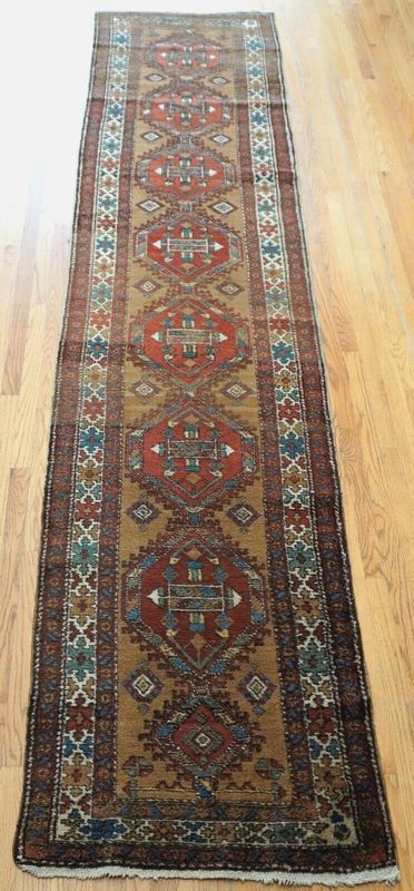 3' x 13'6" ANTIQUE PERSIAN SERAB CAMEL HAIR WOOL HAND KNOTTED  RUNNER  RUG