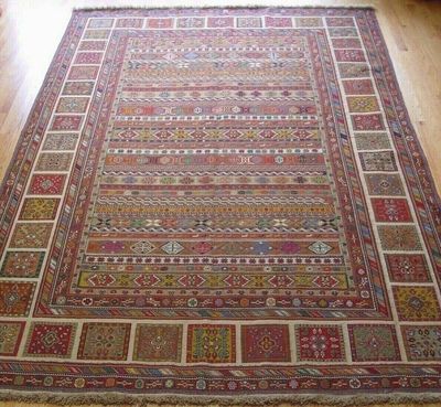 6'7" x 9'8" NEW SOUMAK 100% WOOL HAND WOVEN PREMIUM QUALTY RUG