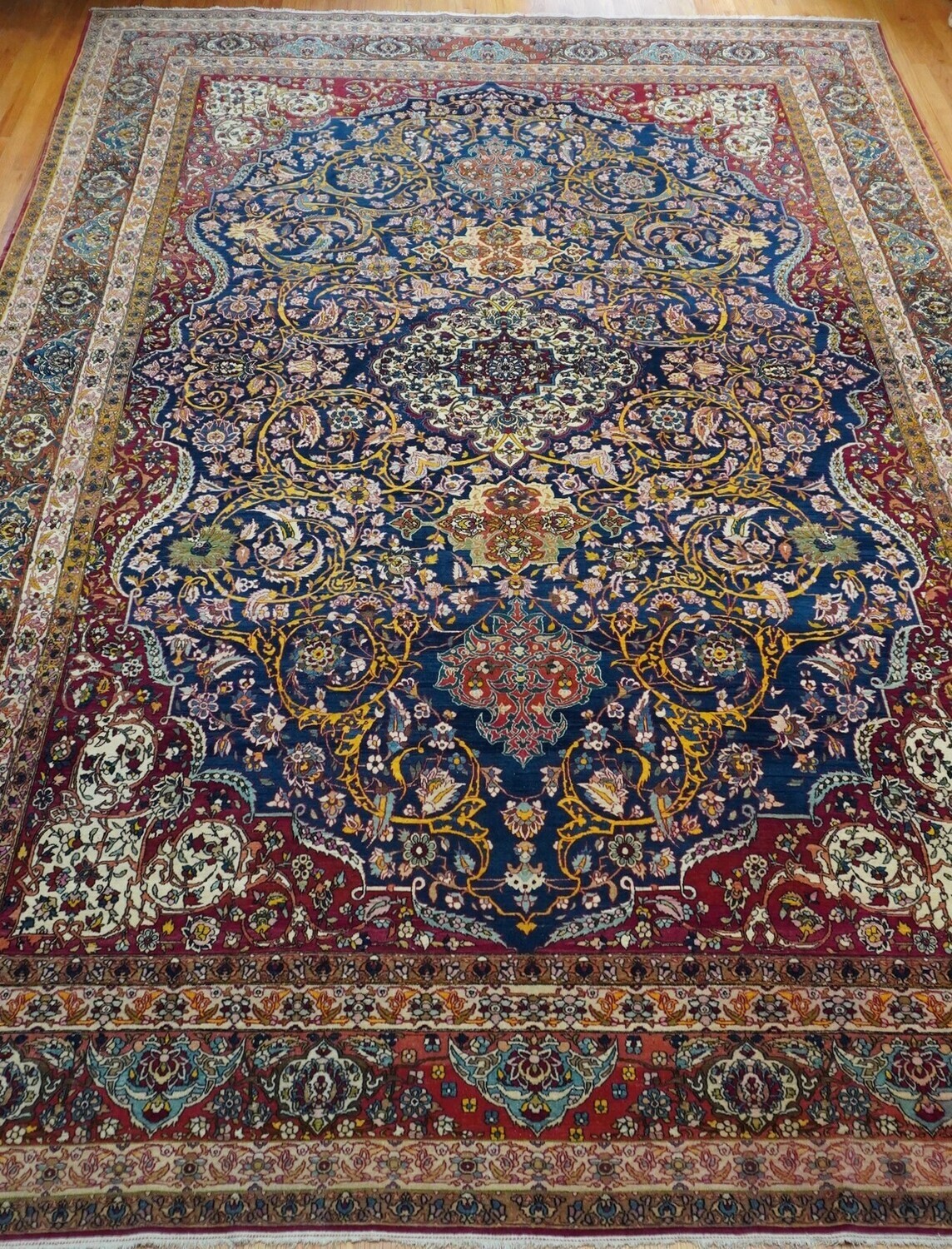 Phenomenal Antique ca.1880s Persian Isfahan Hand Knotted Wool Large Oriental Rug 10'4 x 15'9 Phenomenal Antique ca.1880s Persian Isfahan Hand Knotted Wool Large Oriental Rug 10'4 x 15'9