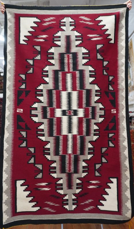 Vintage Navajo Wool Hand Woven South West Large Rug 4'3" x 7'2"