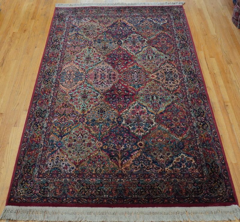 Authentic Karastan 700-717 Multicolor Panel Kirman Wool American Rug 5'9" x 9'