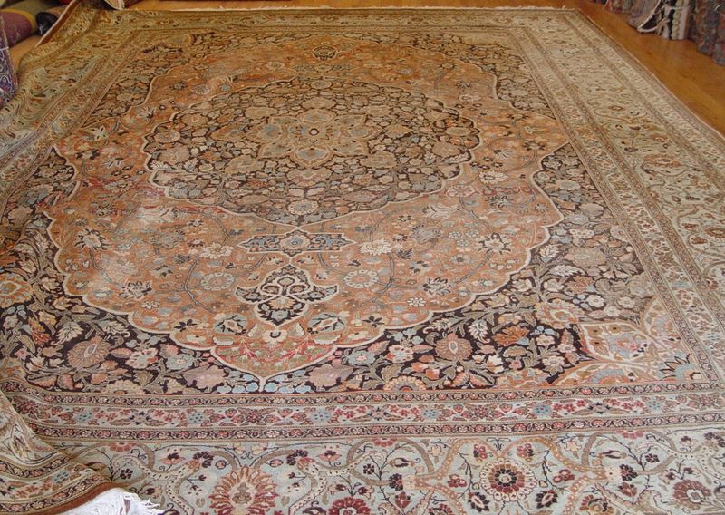 Antique Persian Tabriz Haj Jalili Hand Knotted Wool Large Rug 13' x 17'
