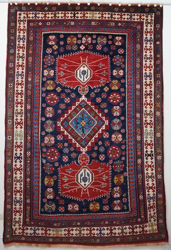 Antique Caucasian Kazak Kashkuli Handmade 100% Wool Veg. Dyes Rug 5'5" x 8'4