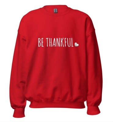 Be thankful crew neck sweatshirt