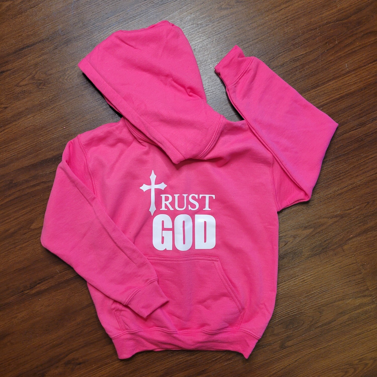 trust God kids hoodie