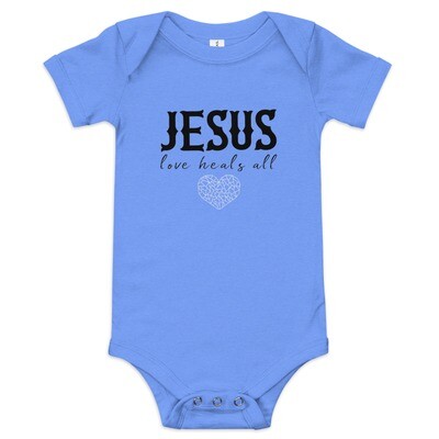 Jesus love heals all baby  onesie