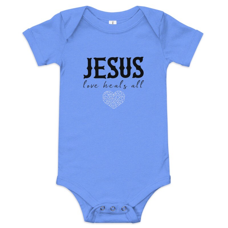 Jesus love heals all baby  onesie
