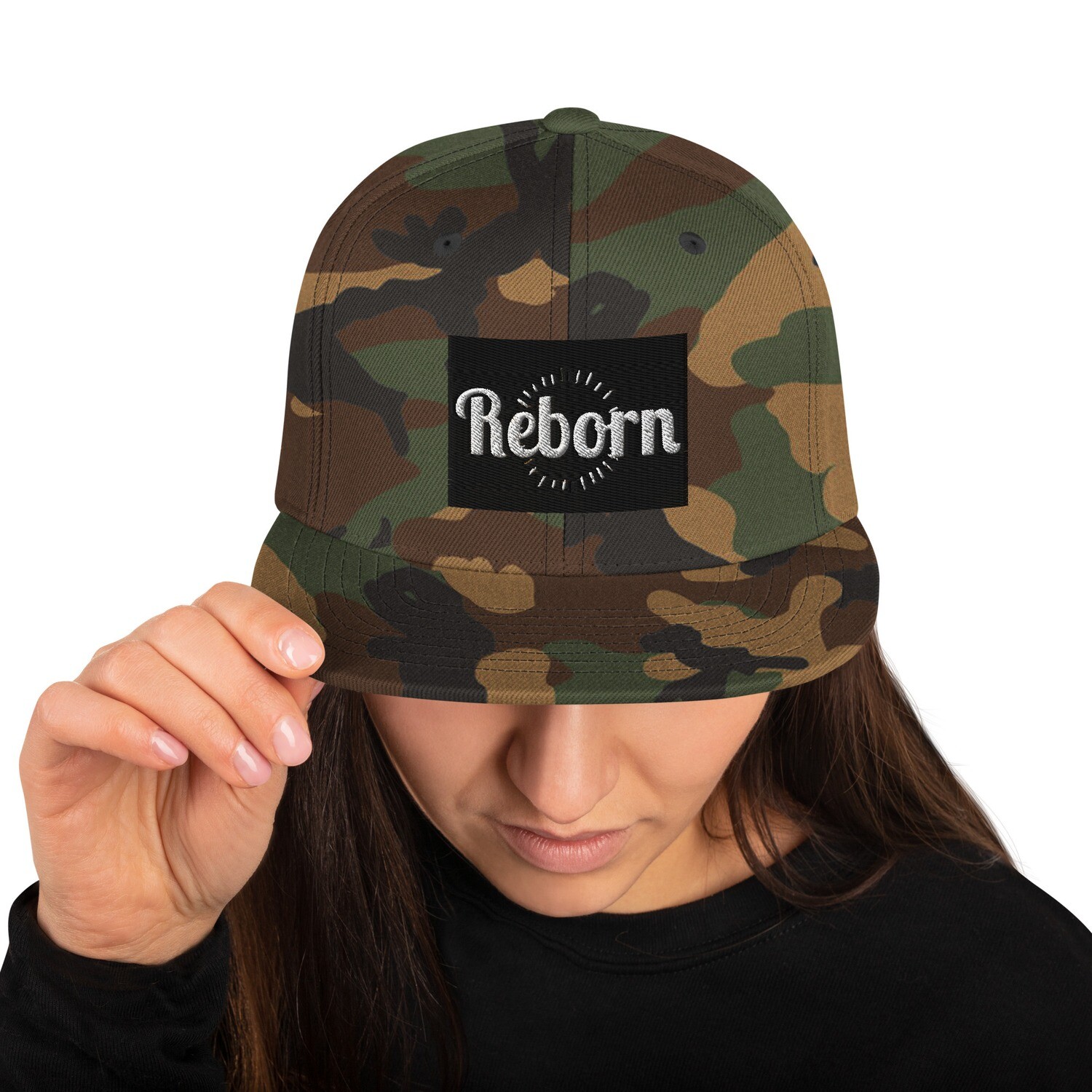 Reborn embroidered Snapback Hat
